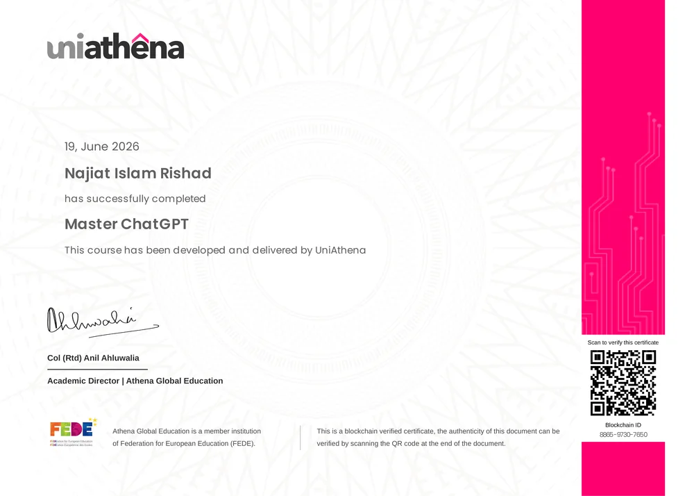Master ChatGPT certificate