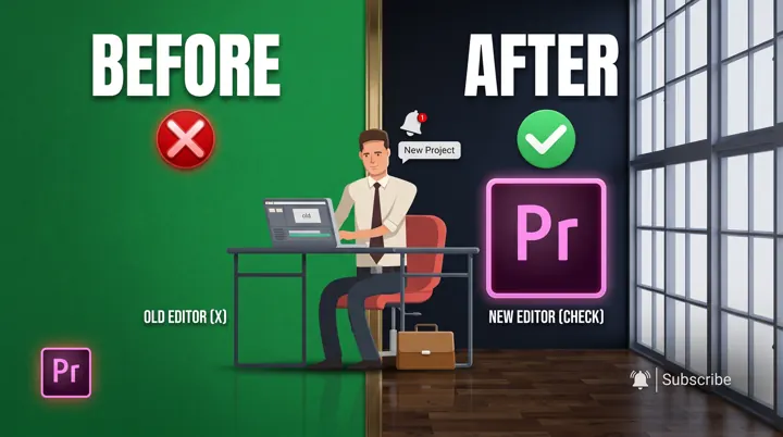Premiere Pro before / after, thumbnail design